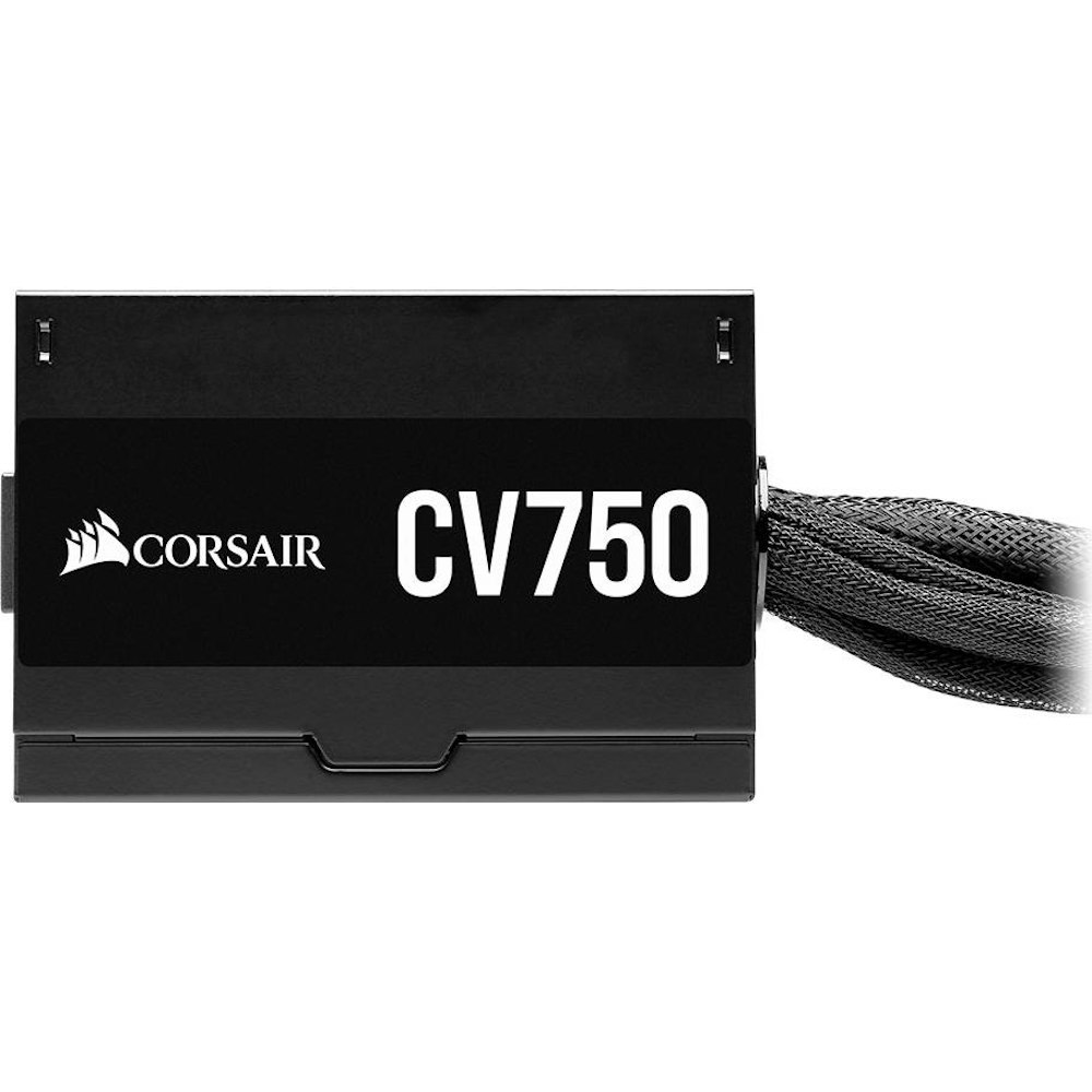 A large main feature product image of Corsair CV750 750W Bronze ATX PSU