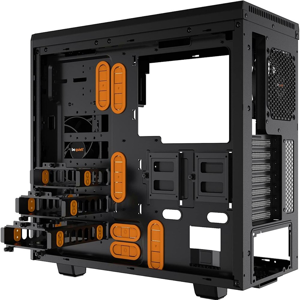 A large main feature product image of be quiet! PURE BASE 600 TG Mid Tower Case - Orange