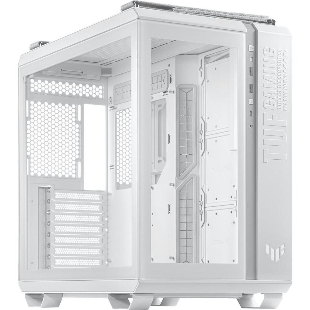 A large main feature product image of ASUS TUF Gaming GT502 Mid Tower Case - White