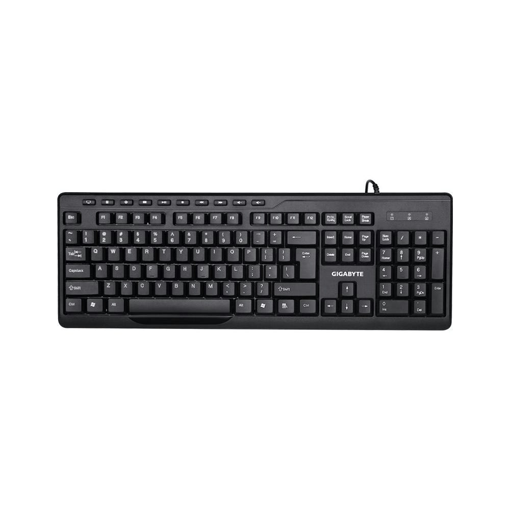 A large main feature product image of Gigabyte KM6300 Wired Keyboard and Mouse Combo