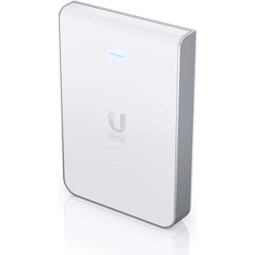 A large main feature product image of Ubiquiti UniFi U6 In-Wall Wi-Fi 6 Wireless Access Point with 4-Port Switch