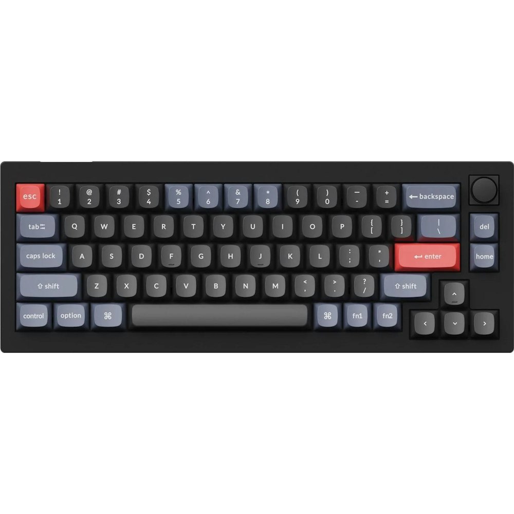 A large main feature product image of Keychron V2 65% Mechanical Keyboard - Carbon Black (Brown Switch)