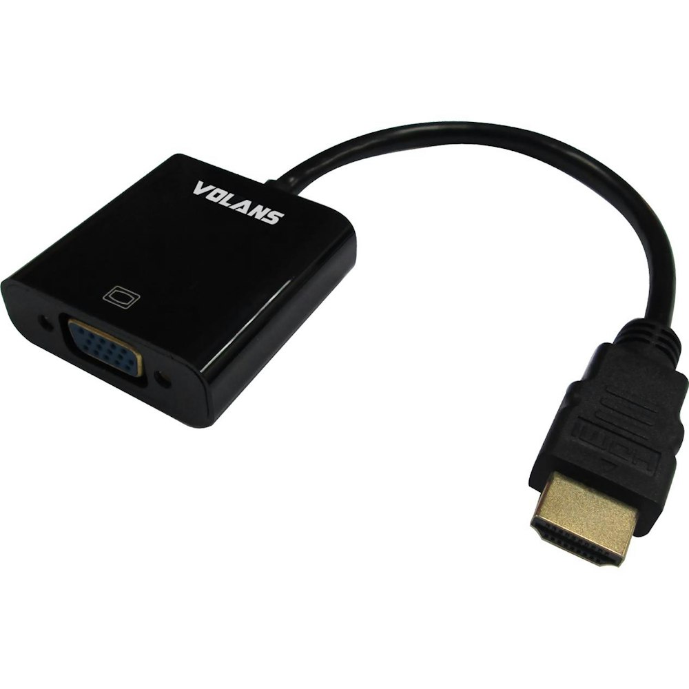 A large main feature product image of Volans VL-HMVG HDMI to VGA Male to Female Converter (No Audio)