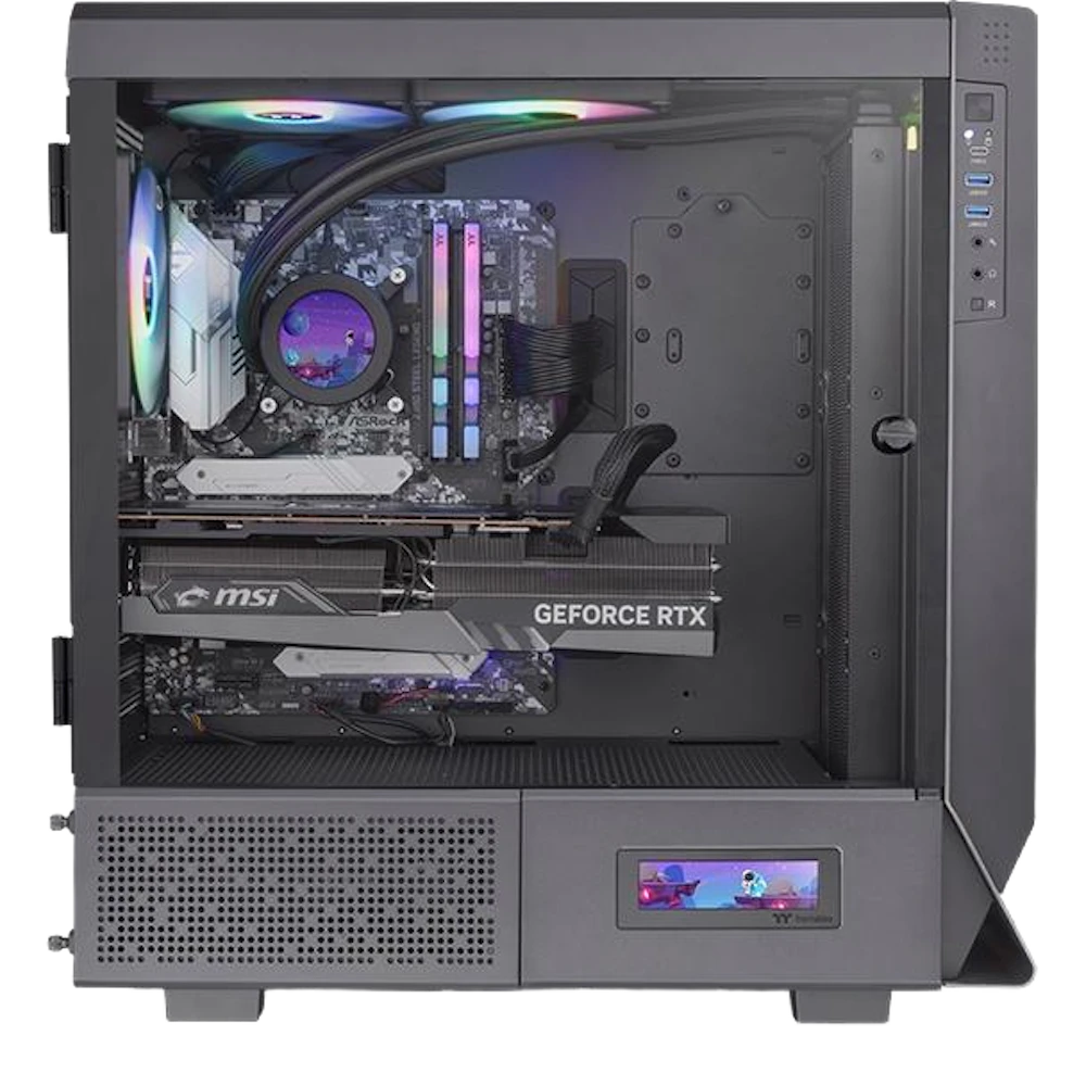 A large main feature product image of Thermaltake LCD Display Panel Kit for Ceres 500 Tempered Glass ARGB Case Black Edition