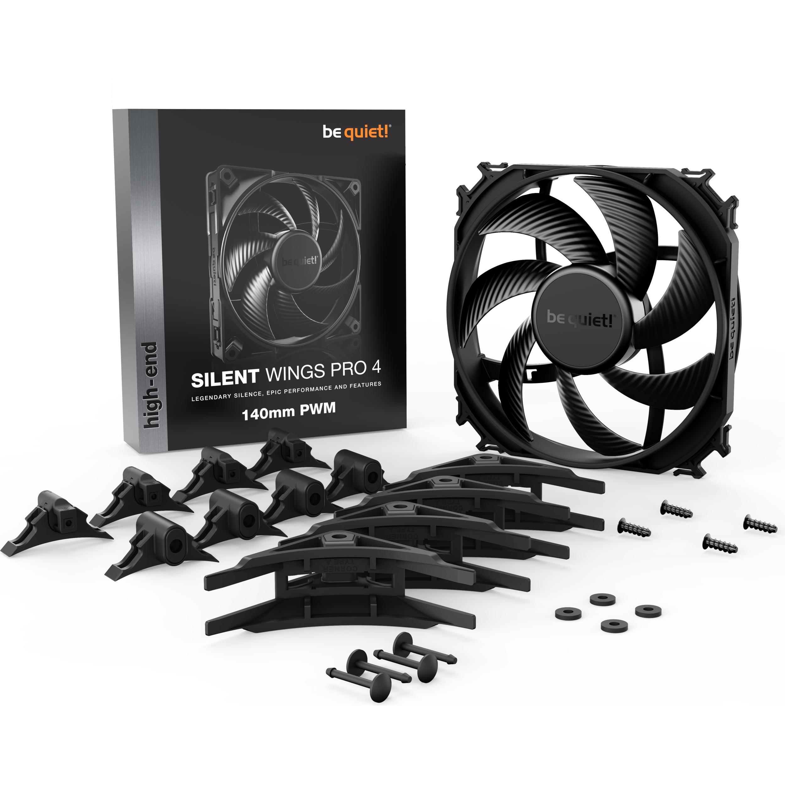 A large main feature product image of be quiet! SILENT WINGS PRO 4 140mm Performance PWM Fan (Black)