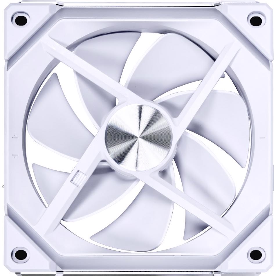 A large main feature product image of Lian Li UNI FAN SL120 V2 - 120mm Modular Fan (White)