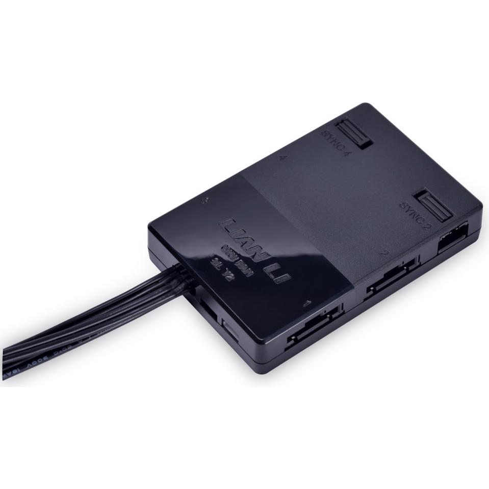 A large main feature product image of Lian Li UNI FAN SL120 V2 - 120mm Modular Fan 3-Pack w/ Controller (White)