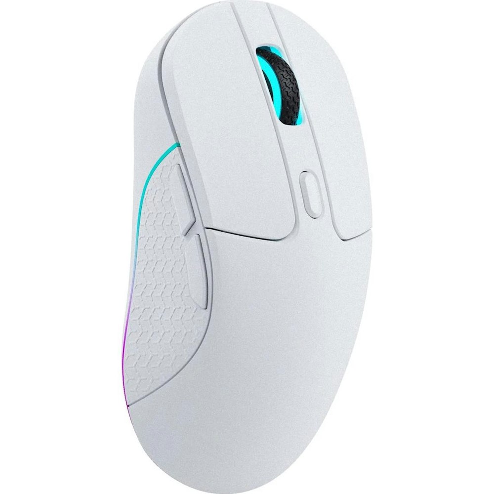 A large main feature product image of Keychron M3 RGB Wireless Gaming Mouse - White