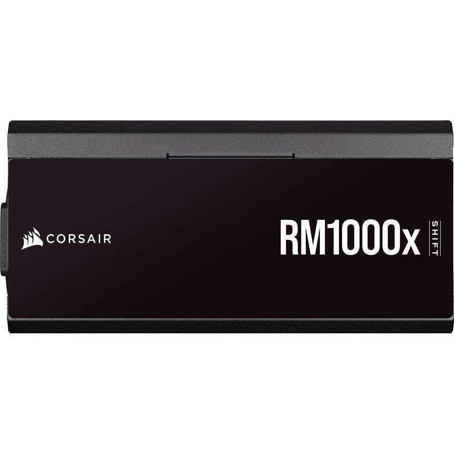 A large main feature product image of Corsair RM1000x SHIFT - Side Cable 1000W Gold ATX Modular PSU