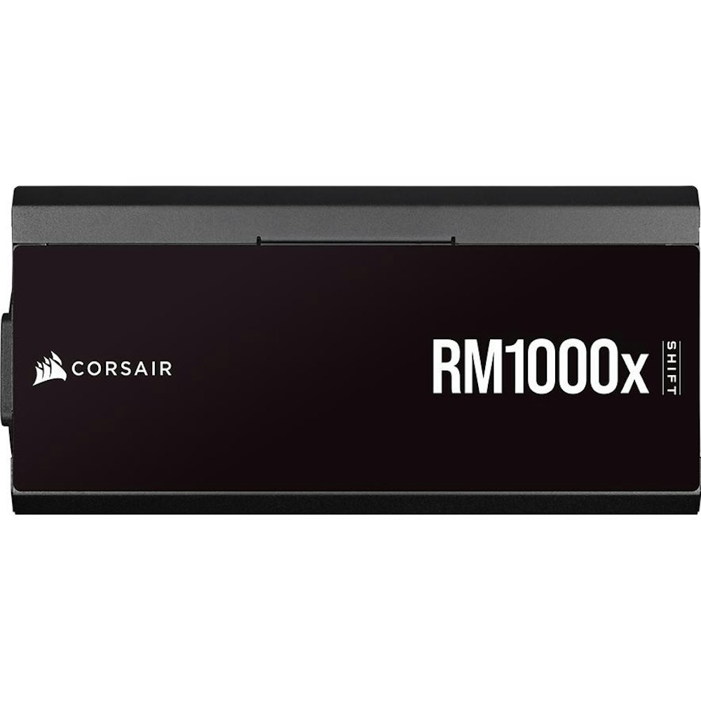 A large main feature product image of Corsair RM1000x Shift 1000W Gold ATX Modular PSU
