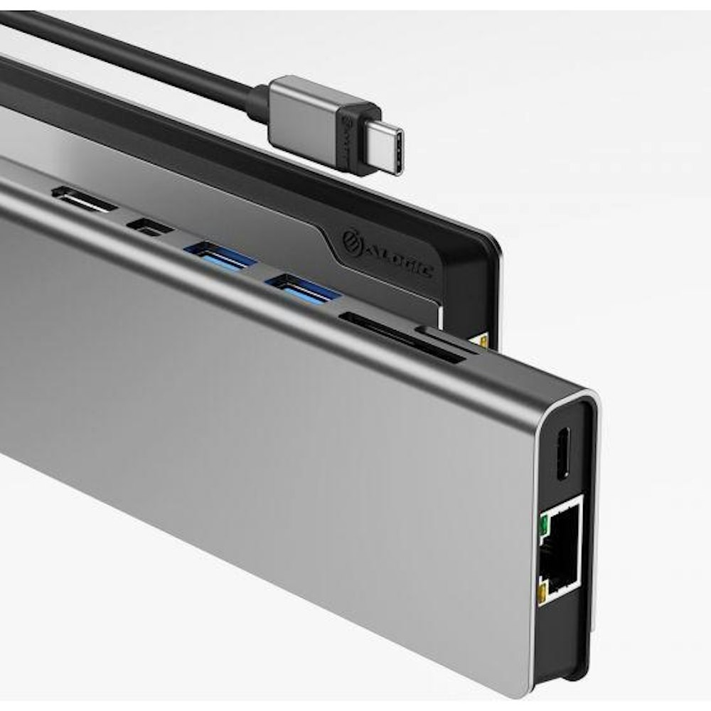 A large main feature product image of ALOGIC USB-C Ultra Dock PLUS Gen 2 with Power Delivery