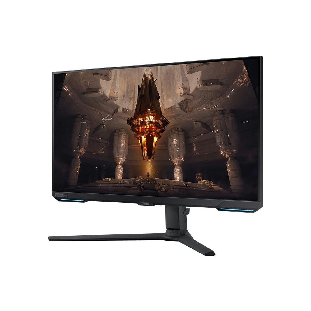 A large main feature product image of Samsung Odyssey G70B 28" UHD 144Hz IPS Monitor