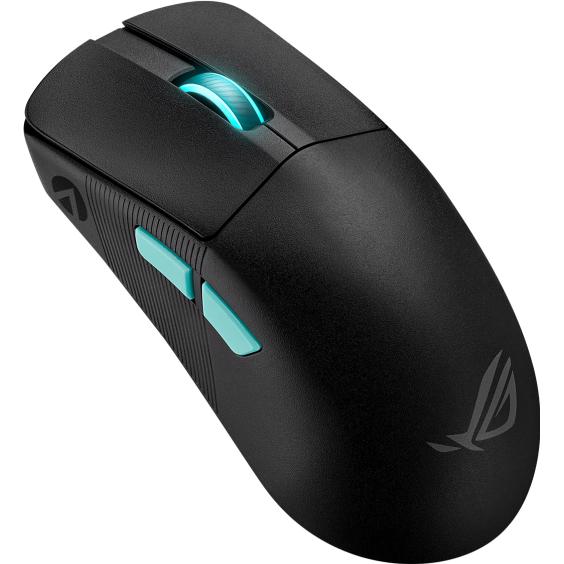 A large main feature product image of ASUS ROG Harpe Ace Wireless Gaming Mouse - Aim Lab Edition