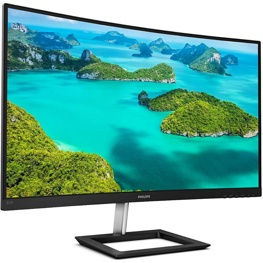 A large main feature product image of Philips 322E1C - 31.5" Curved FHD 75Hz IPS Monitor