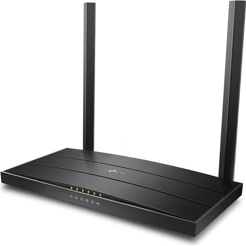 A large main feature product image of TP-Link Archer VR400 - AC1200 VDSL/ADSL Wi-Fi 5 Modem Router