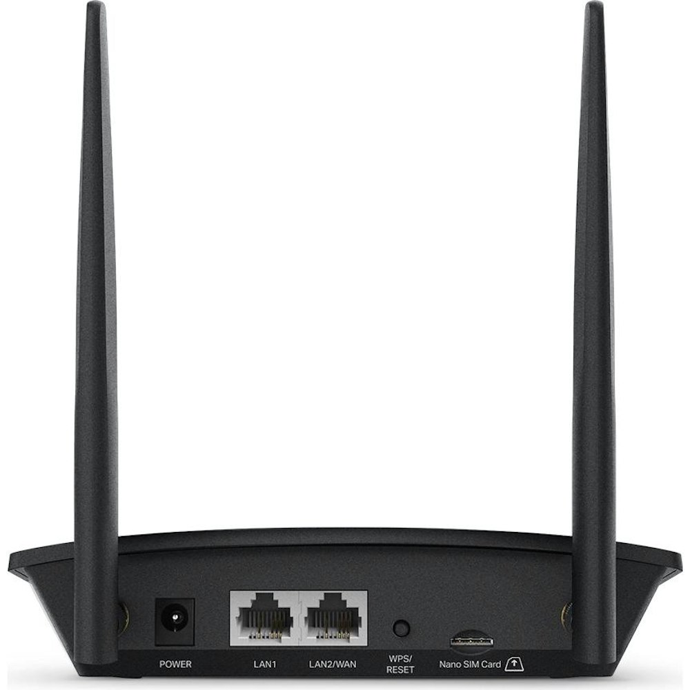 A large main feature product image of TP-Link MR100 - N300 4G LTE Wi-Fi 4 Router