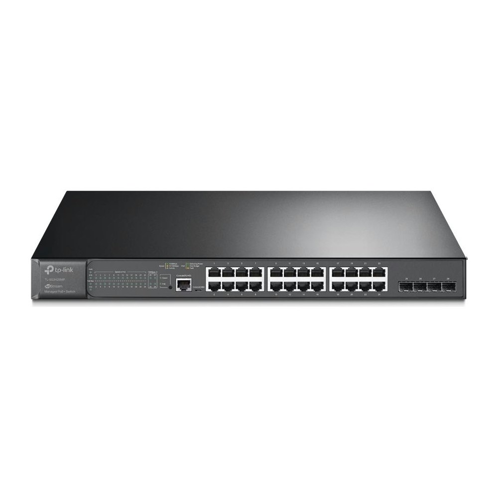 A large main feature product image of TP-Link JetStream SG3428MP - 28-Port Gigabit L2 Managed Switch with 24-Port PoE+