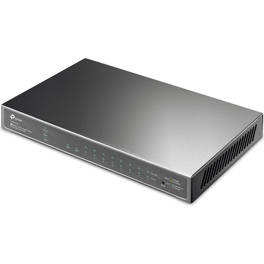 A large main feature product image of TP-Link JetStream SG2210P - 8-Port Gigabit Smart PoE+ Switch with 2 SFP Slots
