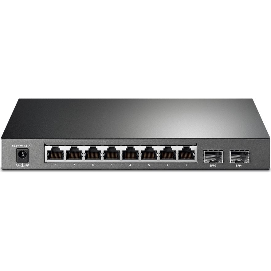 A large main feature product image of TP-Link JetStream SG2210P - 8-Port Gigabit Smart PoE+ Switch with 2 SFP Slots