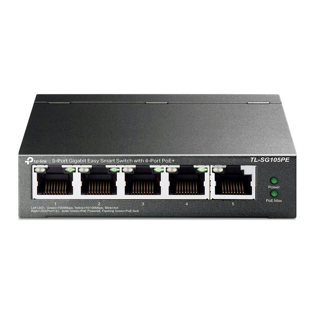 A large main feature product image of TP-Link SG105PE - 5-Port Gigabit Easy Smart Switch