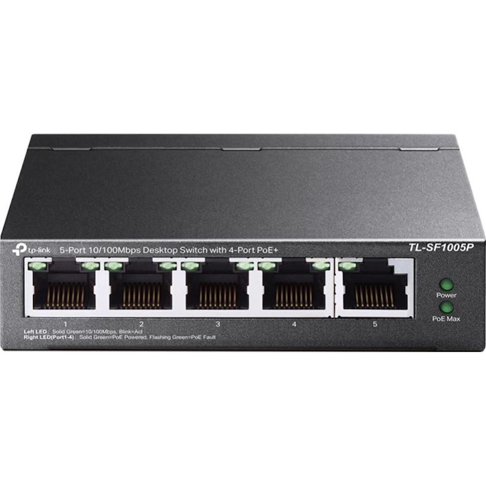 TP-Link SF1005P - 5-Port 10/100Mbps Desktop Switch with 4-Port PoE