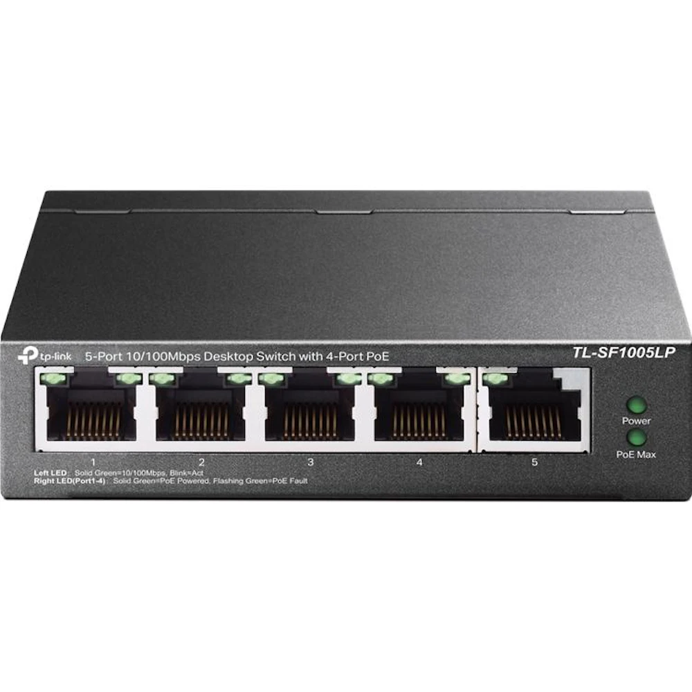 TP-Link SF1005LP - 5-Port 10/100Mbps Desktop Switch with 4-Port PoE