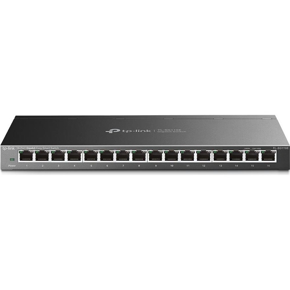 A large main feature product image of TP-Link SG116E - 16-Port Gigabit Easy Smart Switch