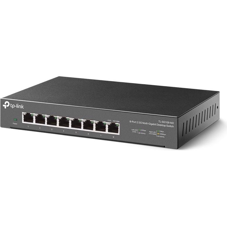 A large main feature product image of TP-Link SG108-M2 - 8-Port 2.5GbE Desktop Switch