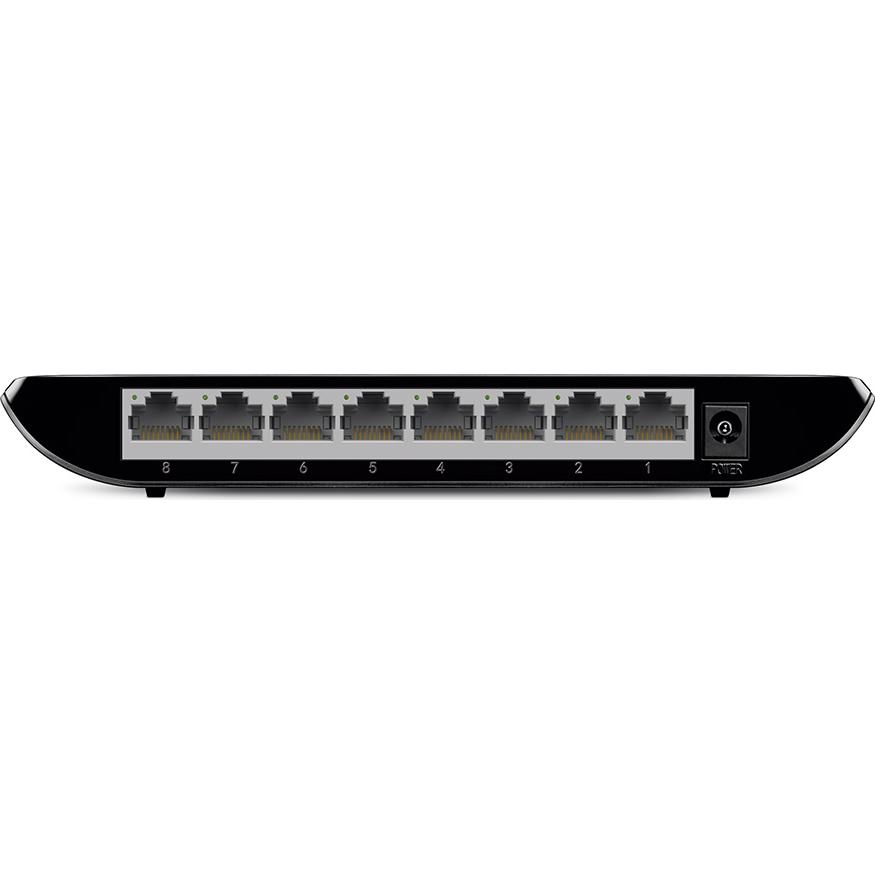 A large main feature product image of TP-Link SG1008D - 8-Port Gigabit Desktop Switch
