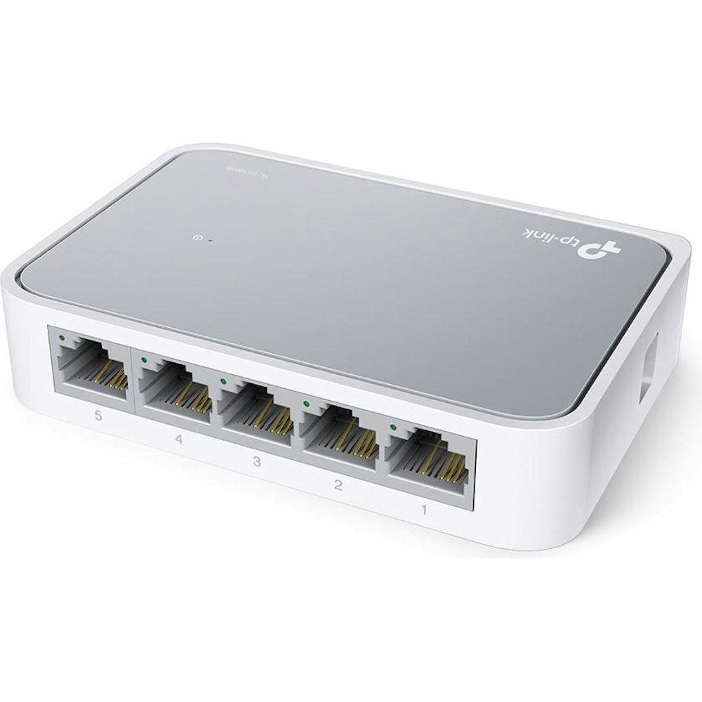A large main feature product image of TP-Link SF1005D - 5-port 10/100Mbps Mini Desktop Switch