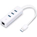 A product image of TP-Link UE330 - 3-Port USB 3.0 Hub with Gigabit Ethernet Adapter