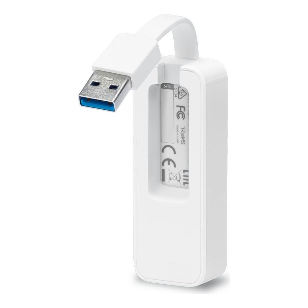 A large main feature product image of TP-Link UE300 - USB 3.0 to Gigabit Ethernet Network Adapter