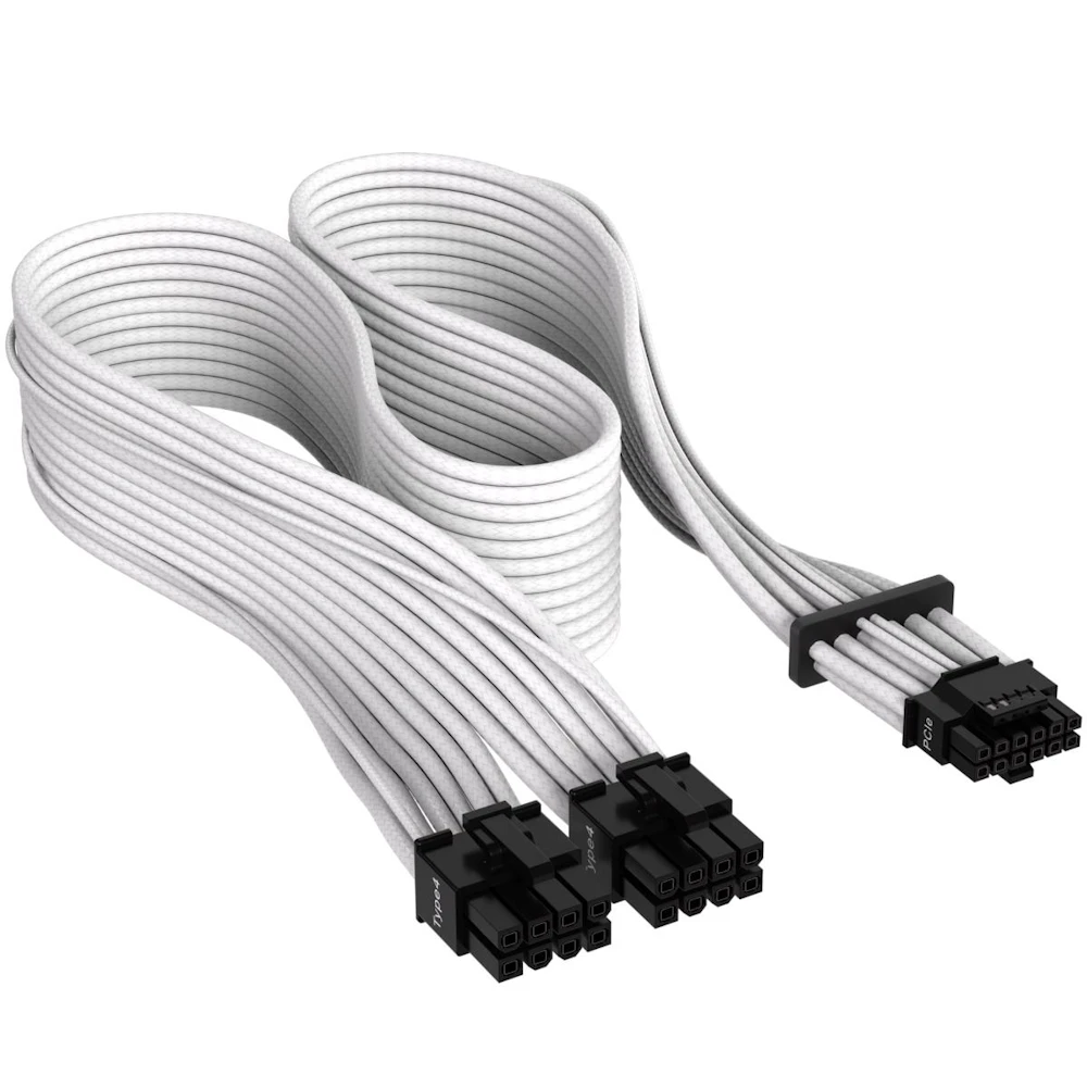 Corsair Premium Individually Sleeved PCIe 5.0 12V-2x6 600W Type 4 Cable (White)