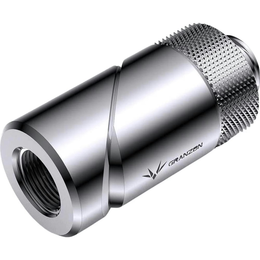 A large main feature product image of Bykski Granzon GD-SK G1/4 Male to Female 0-90 Degree Elbow Fitting - Silver