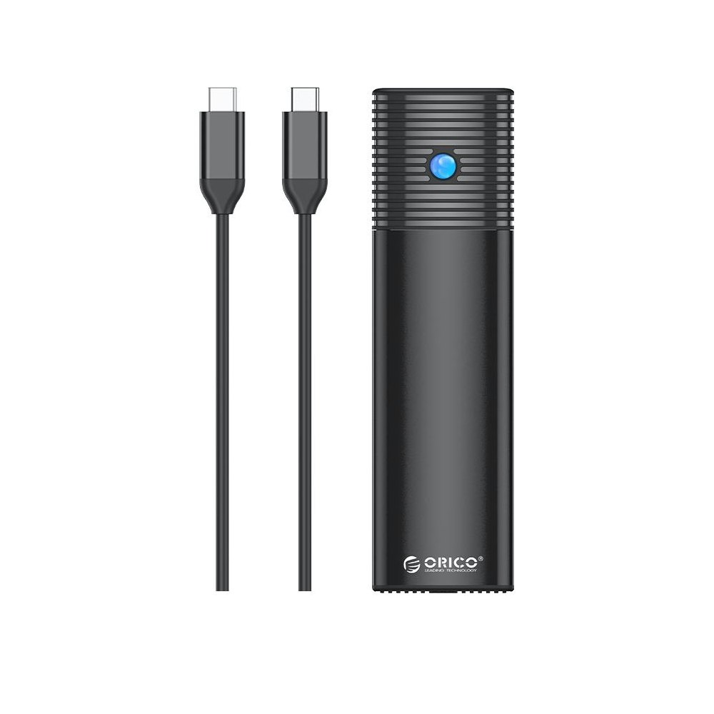 A large main feature product image of ORICO USB 3.2 Type-C M.2 NVMe SSD Enclosure - Black