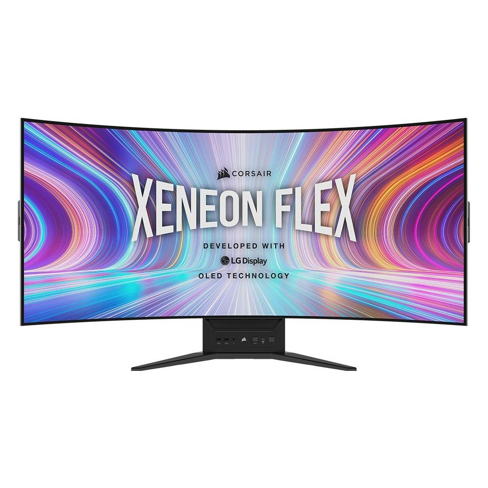 A large main feature product image of Corsair Xeneon Flex 45WQHD240 45" Curved UWQHD Ultrawide 240Hz OLED Monitor