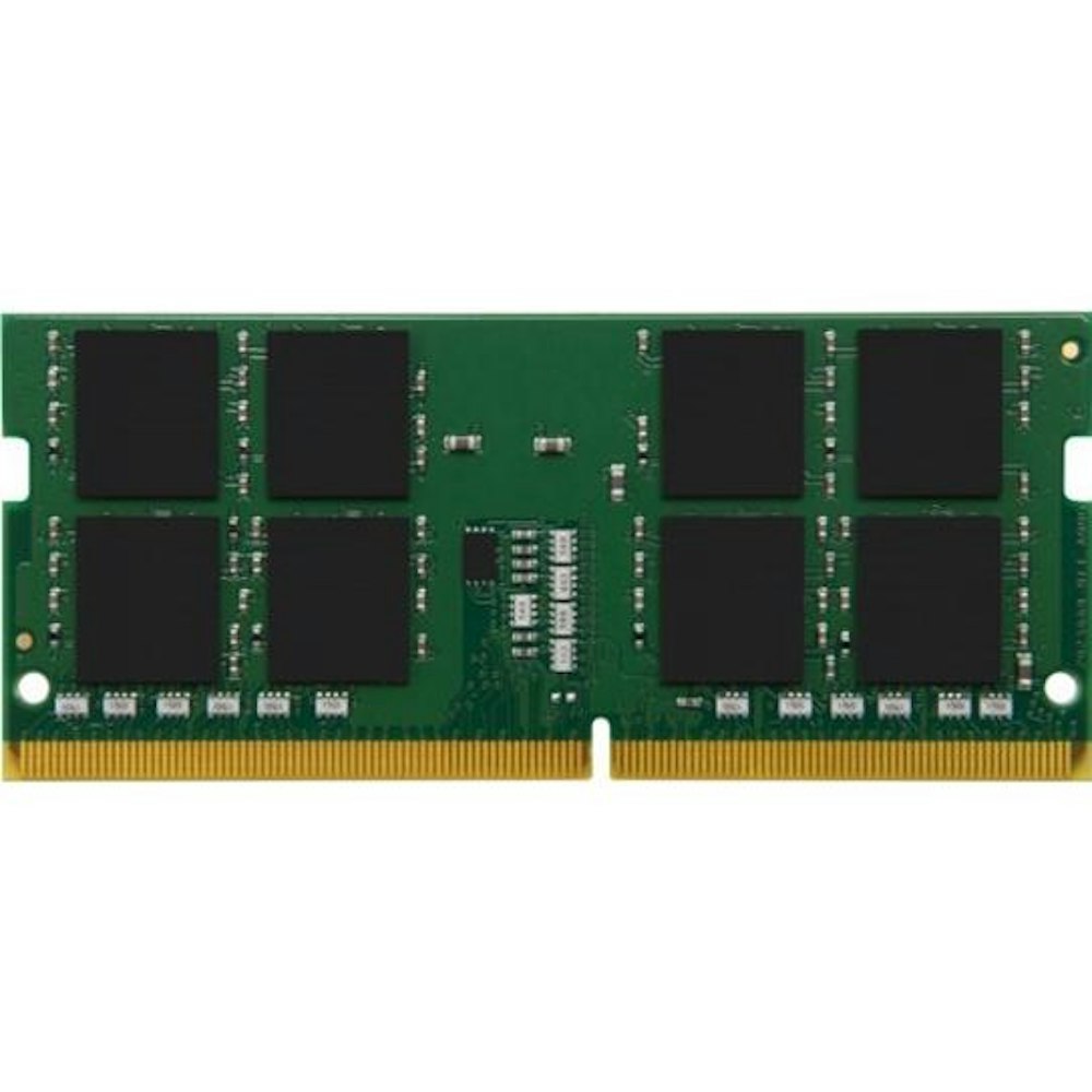 A large main feature product image of Kingston 32GB Single (1x32GB) DDR4 SO-DIMM C22 3200MHz