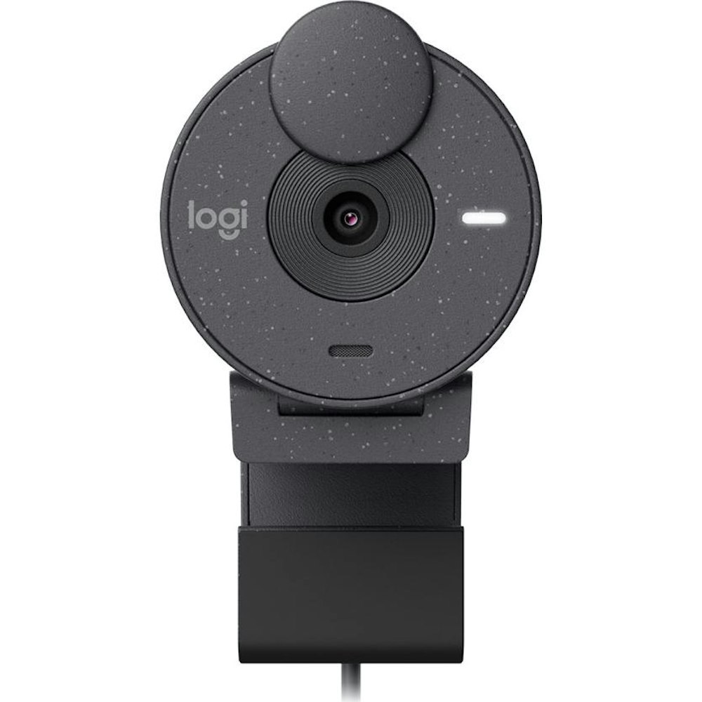 A large main feature product image of Logitech Brio 300 - 1080p30 Full HD Webcam (Graphite)