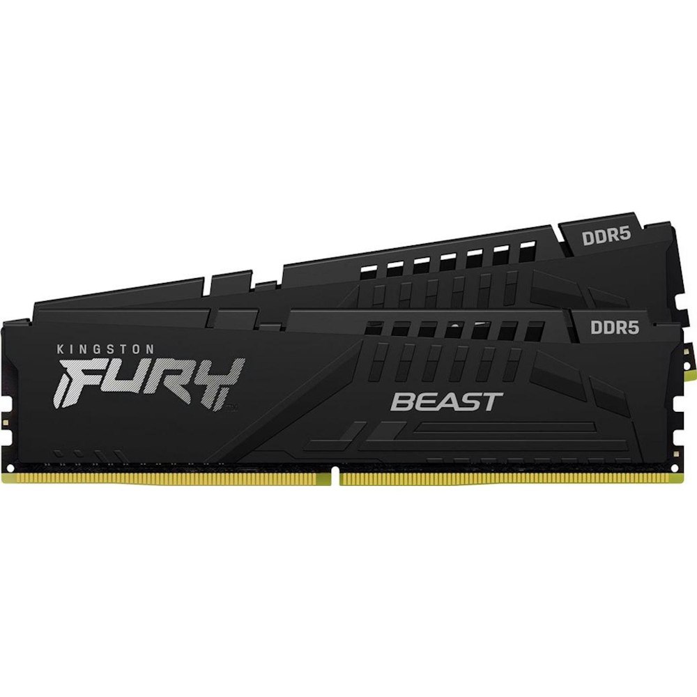 A large main feature product image of Kingston 64GB Kit (2x32GB) DDR5 Fury Beast AMD EXPO C36 6000MHz - Black