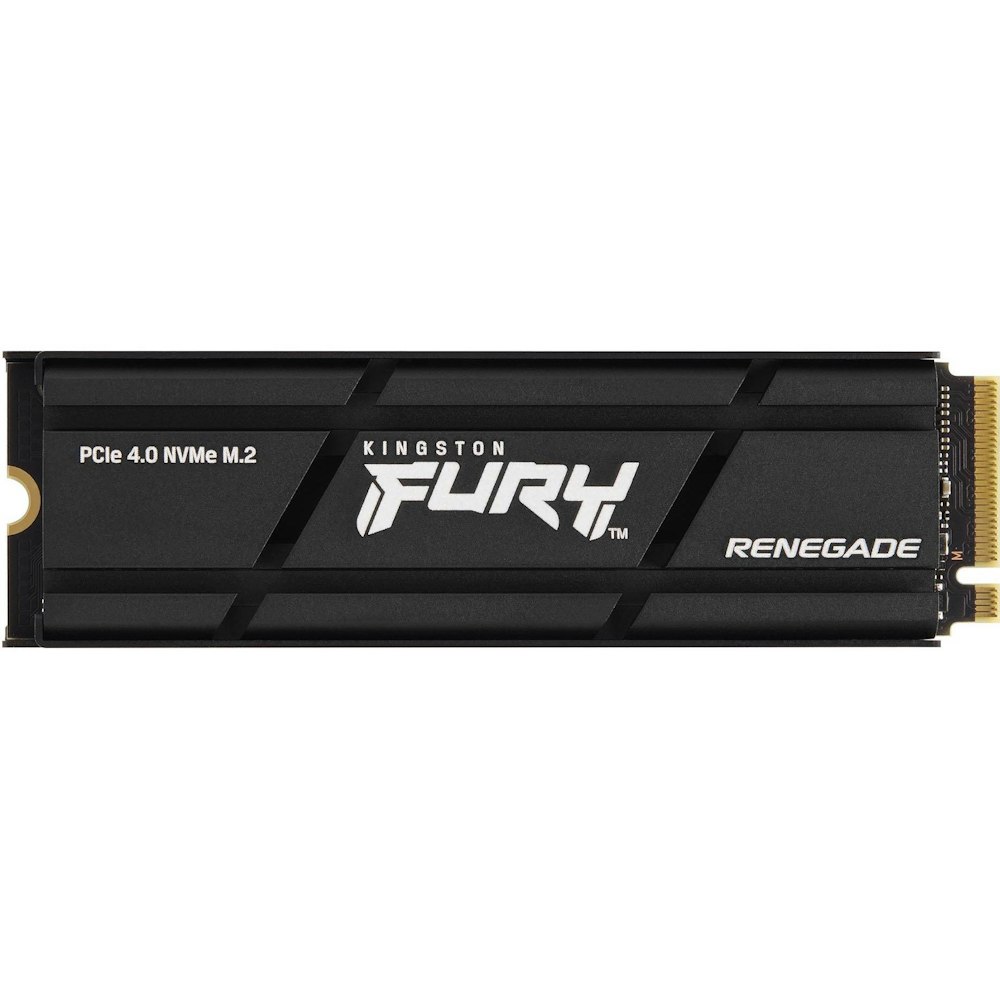 A large main feature product image of Kingston FURY Renegade w/Heatsink PCIe Gen4 NVMe M.2 SSD - 1TB