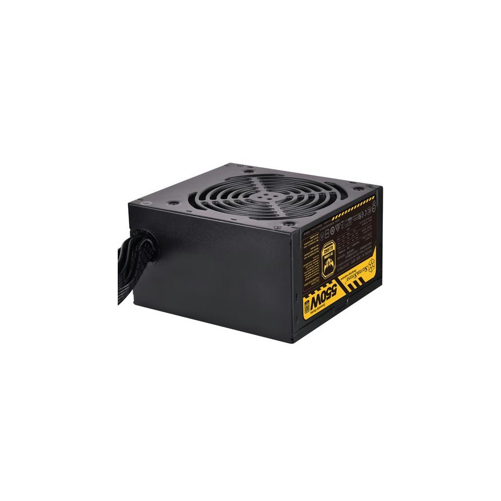 A large main feature product image of SilverStone Strider 550W Gold ATX PSU