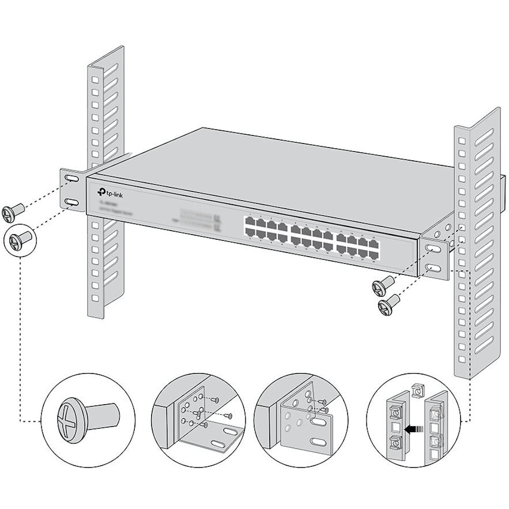 A large main feature product image of TP-Link Rack Mount Kit for 13-inch Switches