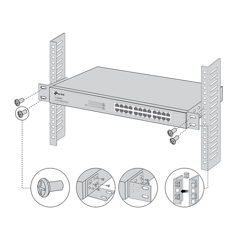 A large main feature product image of TP-Link Rack Mount Kit for 13-inch Switches