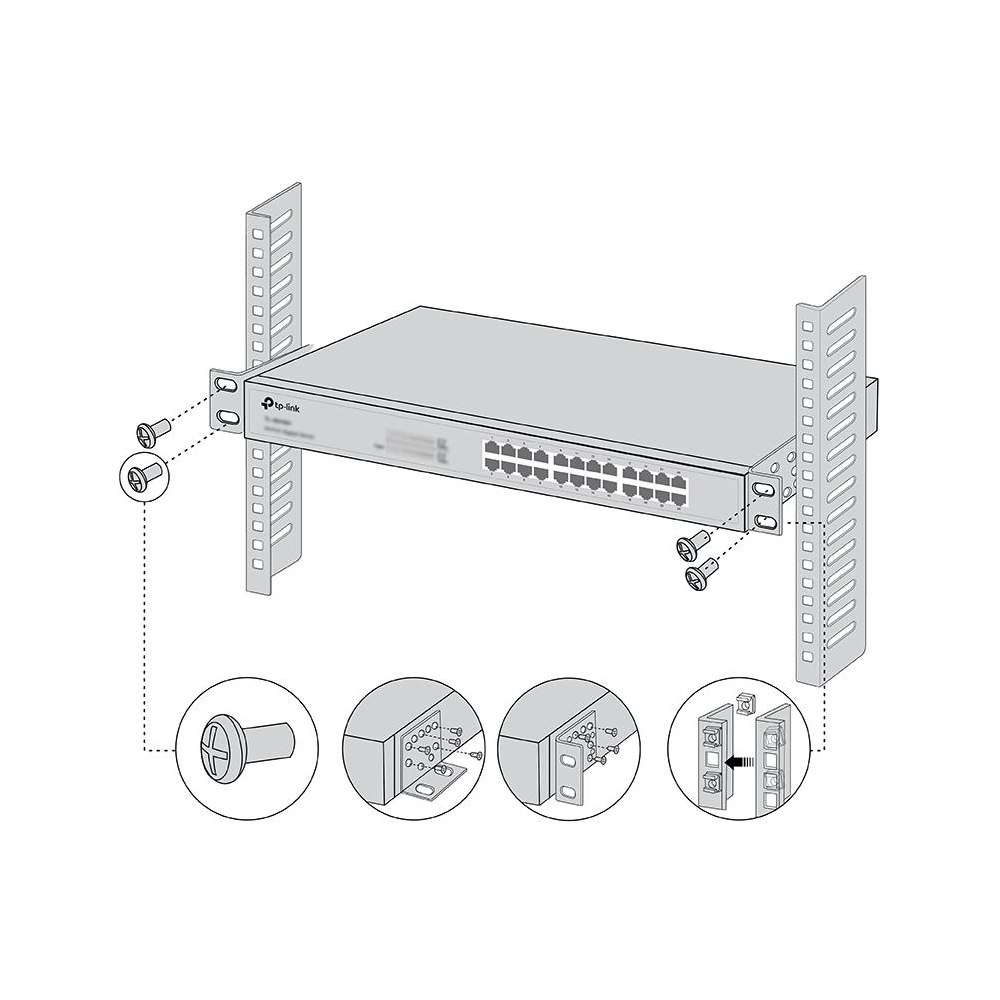 A large main feature product image of TP-Link Rack Mount Kit for 19-inch Switches 
