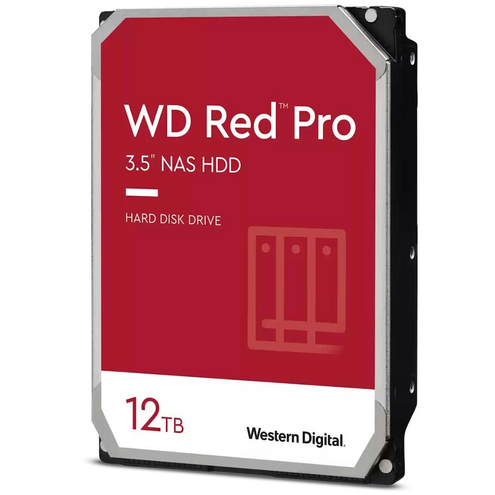 A large main feature product image of WD Red Pro 3.5" NAS HDD - 12TB 256MB