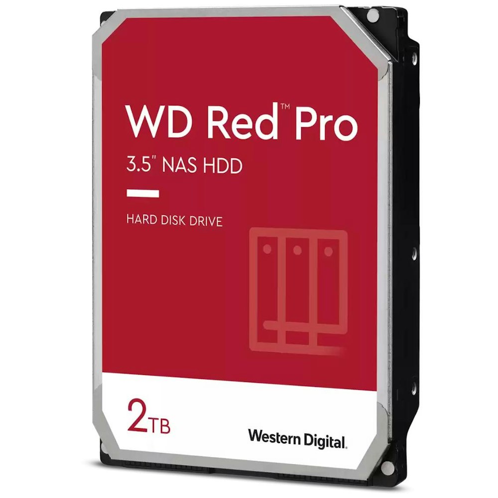 A large main feature product image of WD Red Pro 3.5" NAS HDD - 2TB 64MB