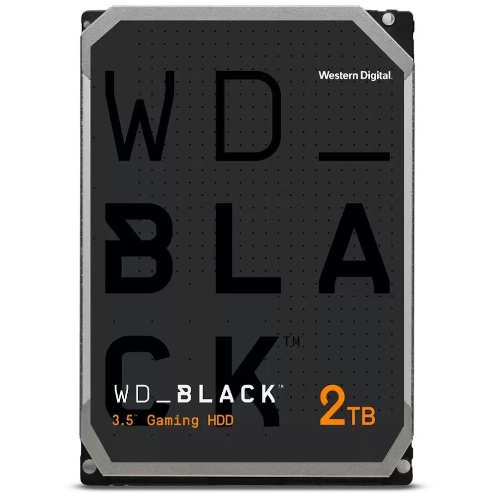 A large main feature product image of WD_BLACK 3.5" Gaming HDD - 2TB 64MB