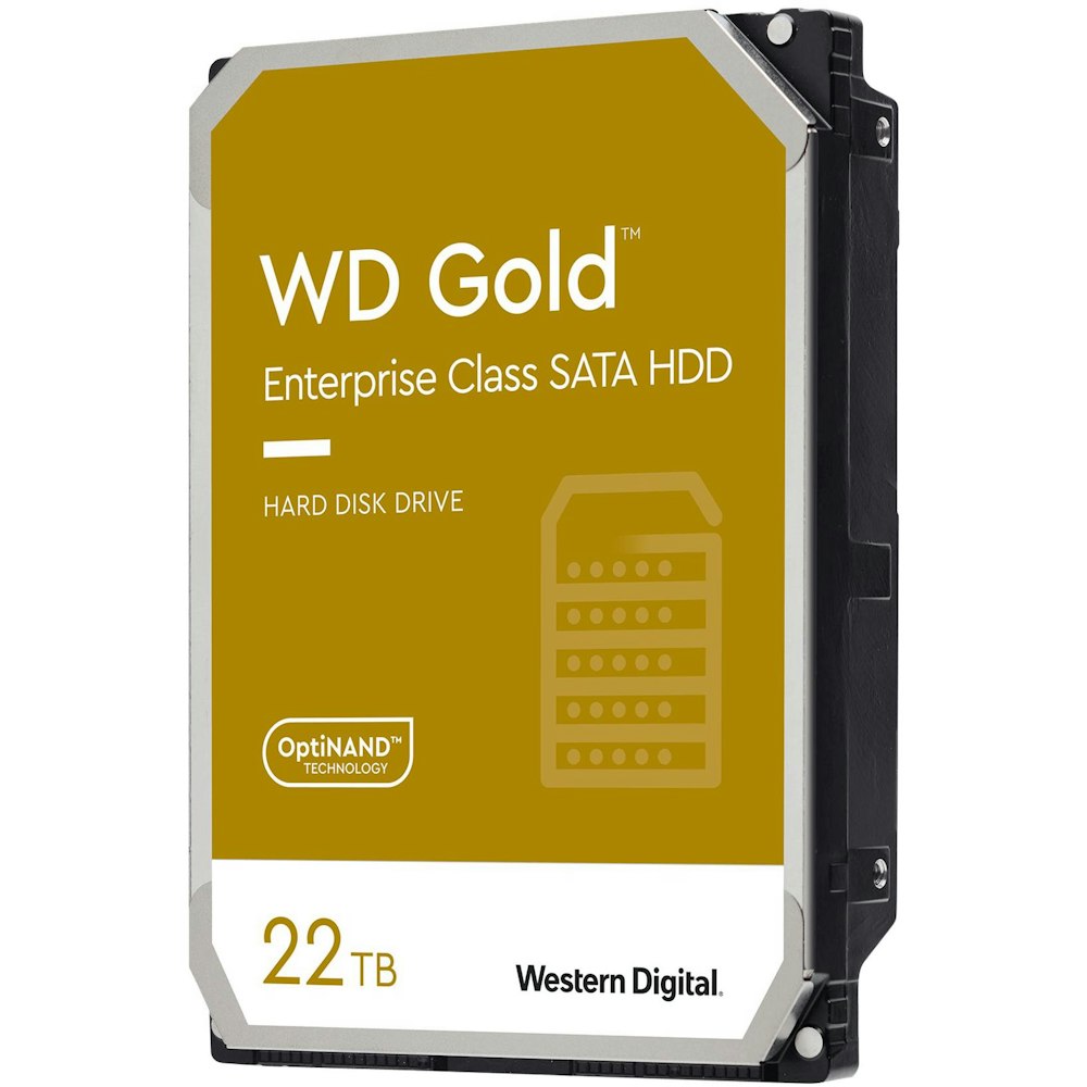 A large main feature product image of WD Gold 3.5" Enterprise Class HDD - 22TB 512MB