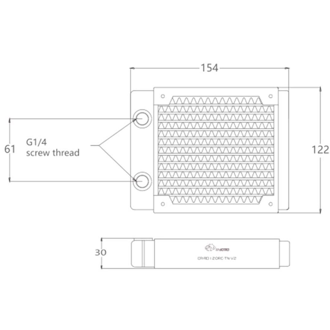 A large main feature product image of Bykski RC-TN Series 120 x 30mm Thin Radiator (White)