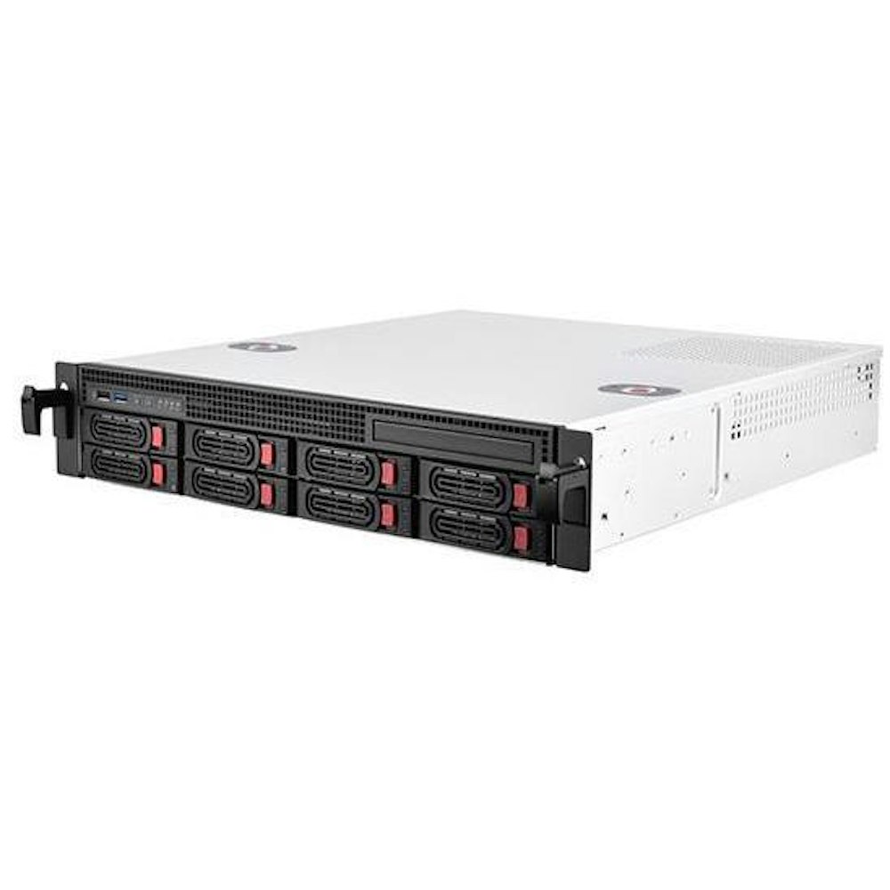 A large main feature product image of SilverStone RM21-308 2U Rackmount Case - Black